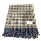 100% Recycled Wool Hebridean Blanket - Extra Large  - Grey & Cream